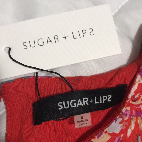 ✨Sugarlips✨ NWT Floral Printed Long Sleeve Dress Size Small Red Oversized Flowy - Picture 5 of 14